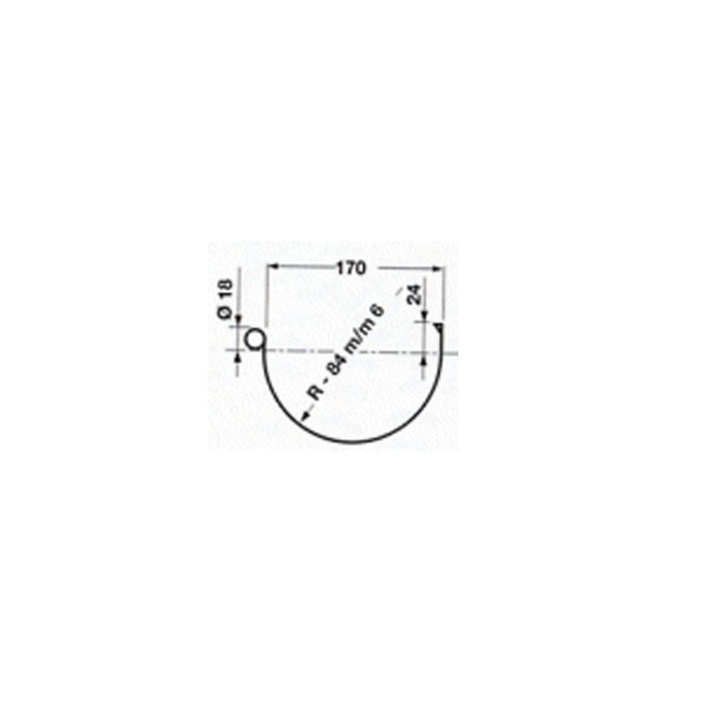 Gouttière en acier Galva demi-ronde dév.33 / ø100mm - 2 ml - Isolation  Market