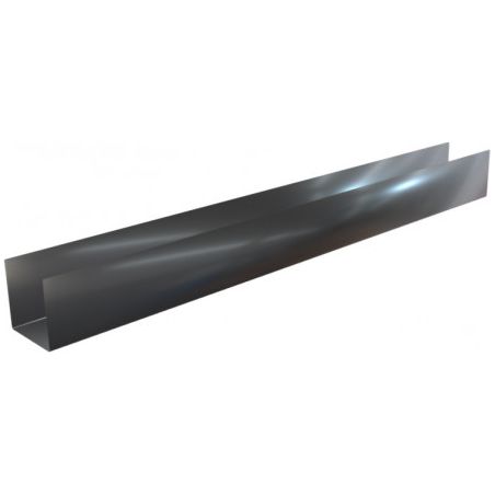 Pliage U aluminium 1 mmNoir RAL 9005 - longueur 2 mètres - A: 80 mm - B:300 mm - C:80 mm