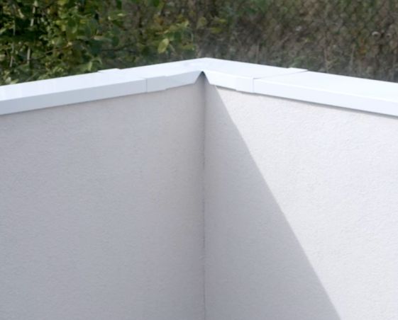 Angle couvertine aluminium 1,5 mm Blanc RAL 9010 à 90° pour muret ou toit terrasse