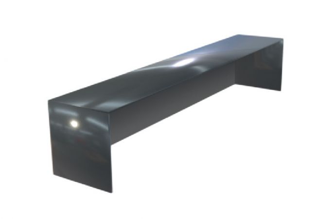 Embout couvertine aluminium Gris ardoise RAL 7016 - Développé 490 ( largeur intérieure 470 mm )